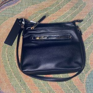 Black Isabelle‎ Vegan Leather Crossbody Purse Bag